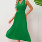 Surplice Sleeveless Midi Pleated Dress