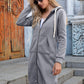 Full Size Zip-Up Longline Hoodie with Pockets