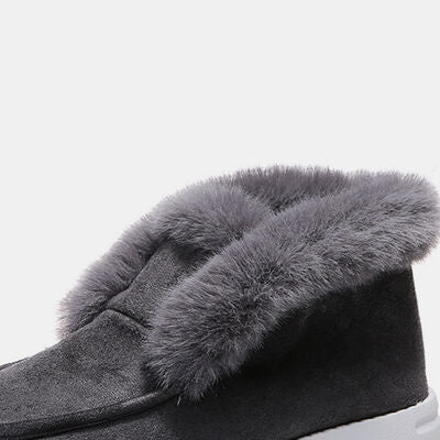 Toshia Lynn Furry Suede Ankle Snow Boots