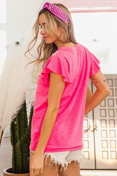 BiBi Leopard Contrast Round Neck T-Shirt - Brand BiBi