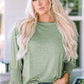 Round Neck Three-Quarter Sleeve Top