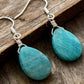Handmade Natural Stone Teardrop Earrings