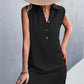Women's Buttoned Johnny Collar Sleeveless Dress