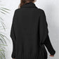 One Size Turtle Neck Long Sleeve Ribbed Sweater