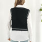 Zoe&Hannah Skull Contrast V-Neck Sweater Vest