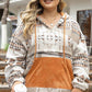 Plus Size Geometric Print Kangaroo Pockets Hoodie