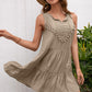 Women's Tassel Tie Lace Trim Sleeveless Dress