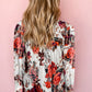 Full Size Floral Print Round Neck Long Sleeve Blouse