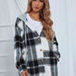 Plaid Hooded Jacket with Pockets