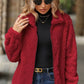Full Size Fuzzy Pocketed Zip Up Jacket