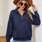 Full Size Half-Zip Dropped Shoulder Sweatshirt