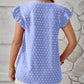 Swiss Dot Ruffled Cap Sleeve T-Shirt