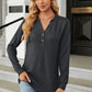 Full Size V-Neck Long Sleeve Blouse