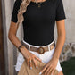 Round Neck Short Sleeve Knit Top