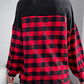 Buffalo Plaid Color Block Balloon Sleeve Top