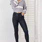 Striped Zip Up Dropped Shoulder Cardigan