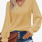 FULL SIZE Eyelet V-Neck Flounce Sleeve Blouse