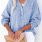 Full Size Buttoned Long Sleeve Blouse