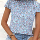 Ditsy Floral Mock Neck Short Sleeve T-Shirt