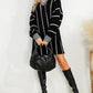 Striped V-Neck Long Sleeve Mini Dress