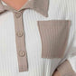 Contrast Collared Neck Top