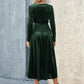 OhSoMidi Tie Front Long Sleeve Slit Dress