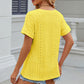 Eyelet V-Neck Short Sleeve T-Shirt