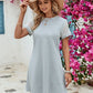 Openwork Round Neck Short Sleeve Dress