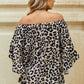 Full Size Printed Off-Shoulder Flounce Sleeve Top
