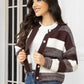 Striped Button Up Long Sleeve Cardigan