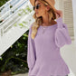 Ribbed Round Neck Lantern Sleeve Sweater