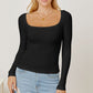 Square Neck Long Sleeve T-Shirt