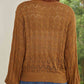 Full Size Openwork V-Neck Cardigan