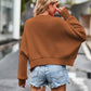 Dropped Shoulder Round Neck Long Sleeve Knit Top