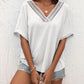 Lace Detail V-Neck T-Shirt