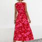 Tied Printed Surplice Tiered Dress