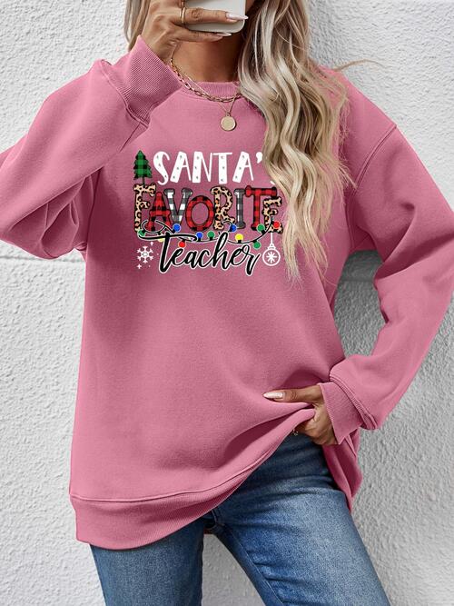 Christmas Themed Letter Graphic Sweatshirt