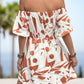 SO SASSY Printed Off-Shoulder Smocked Waist Dress