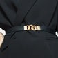 Women's Zinc Alloy Buckle Elastic PU Belt