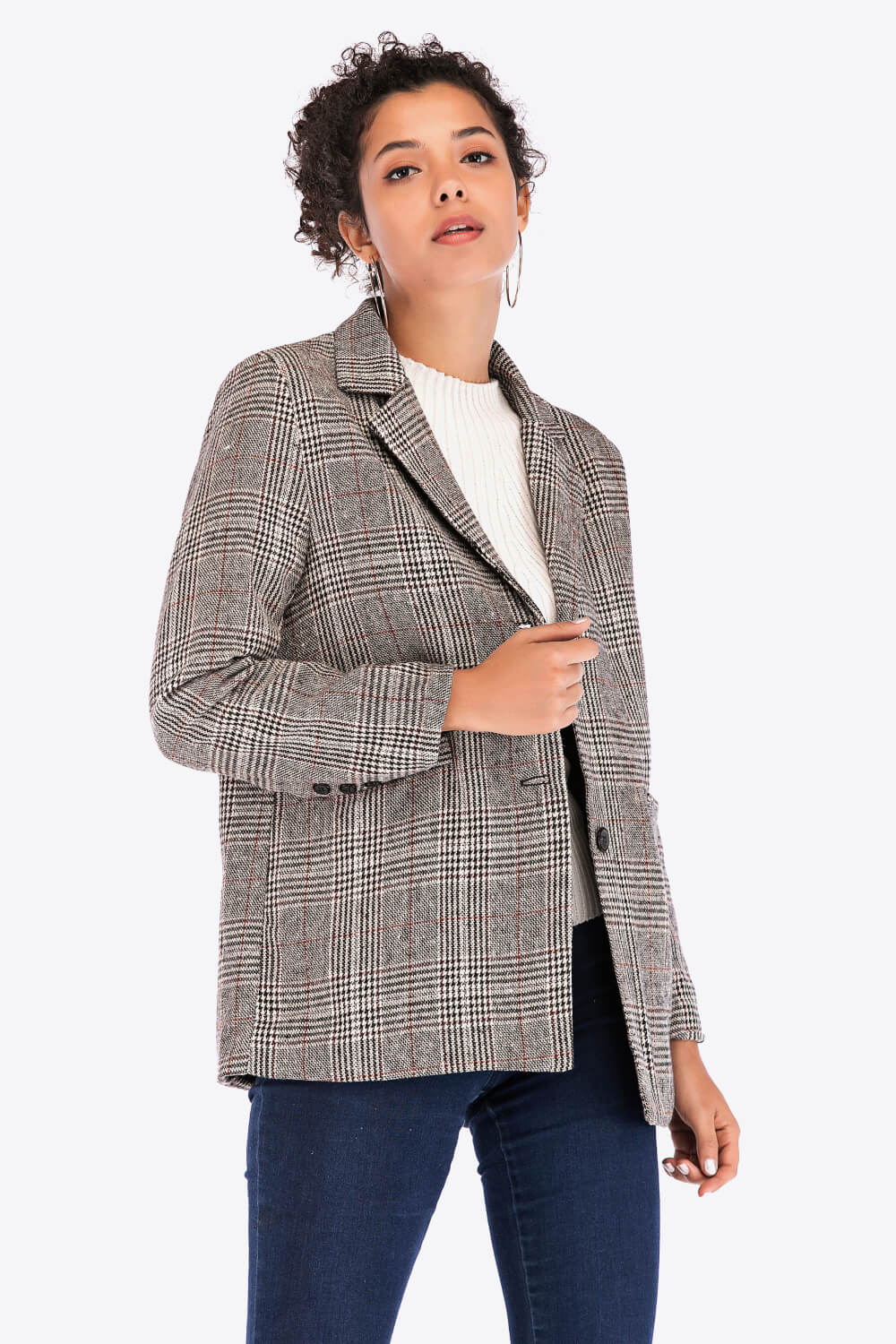 Women's Bryony Plaid Two-Button Blazer