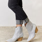 East Lion Corp Clear Rhinestone Ankle Cowboy Boots