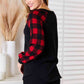 Heimish Full Size Sequin Christmas Reindeer Graphic Plaid Top