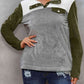Color Block Collared Sweatshirt with Pockets