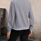 Mock Neck Raglan Sleeve Buttoned Sweatshirt