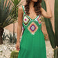 Openwork Sleeveless Embroidery Dress