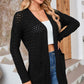 FULL SIZE Open Front Dropped Shoulder Cardigan with Pockets