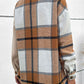 Beauteous Contrast Plaid Print Dropped Shoulder Shirt