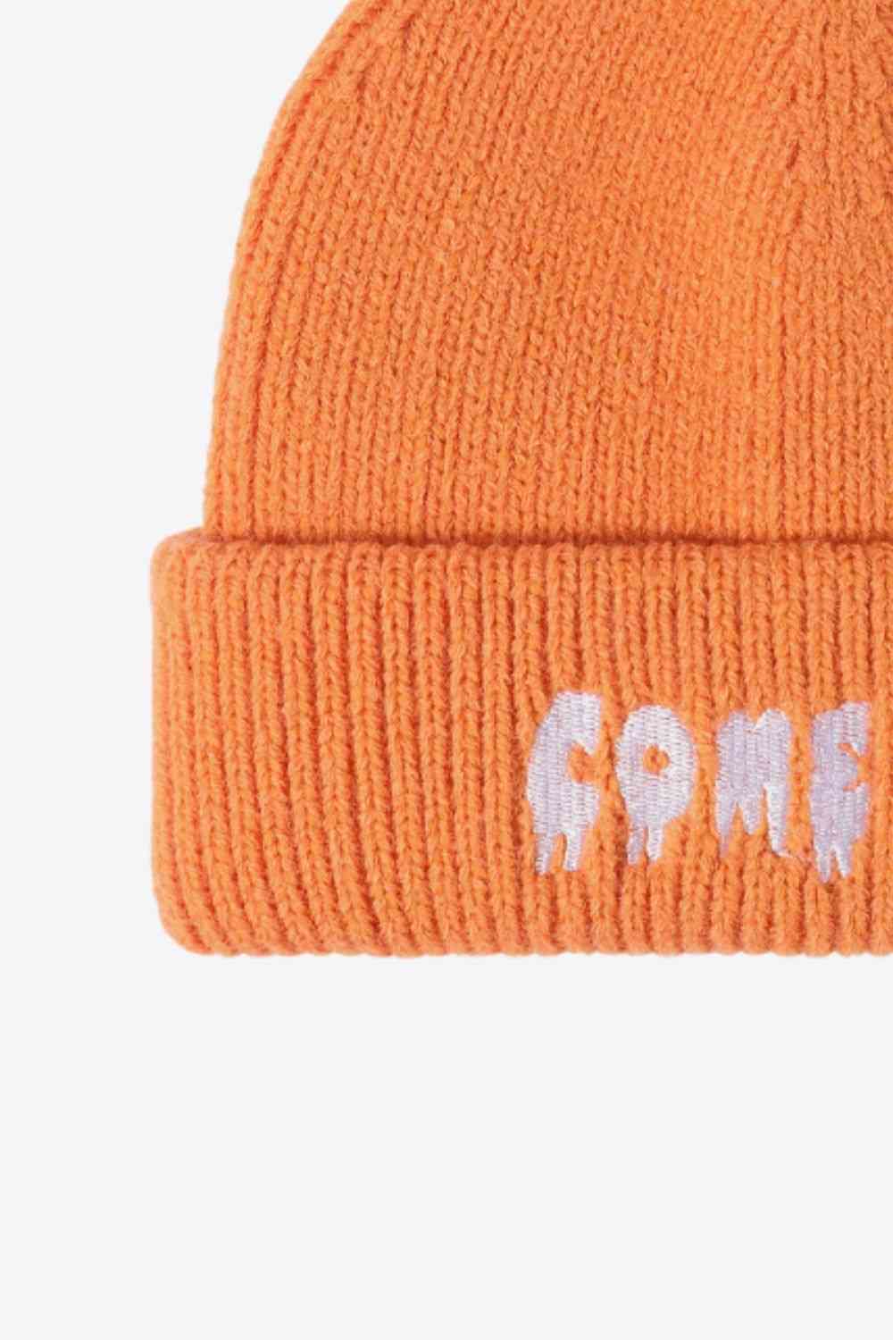 BeanieHatz COME ON Embroidered Cuff Knit Beanie