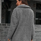 Double Take Zip-Up Collared Teddy Jacket