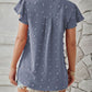 Swiss Dot Notched Cap Sleeve T-Shirt